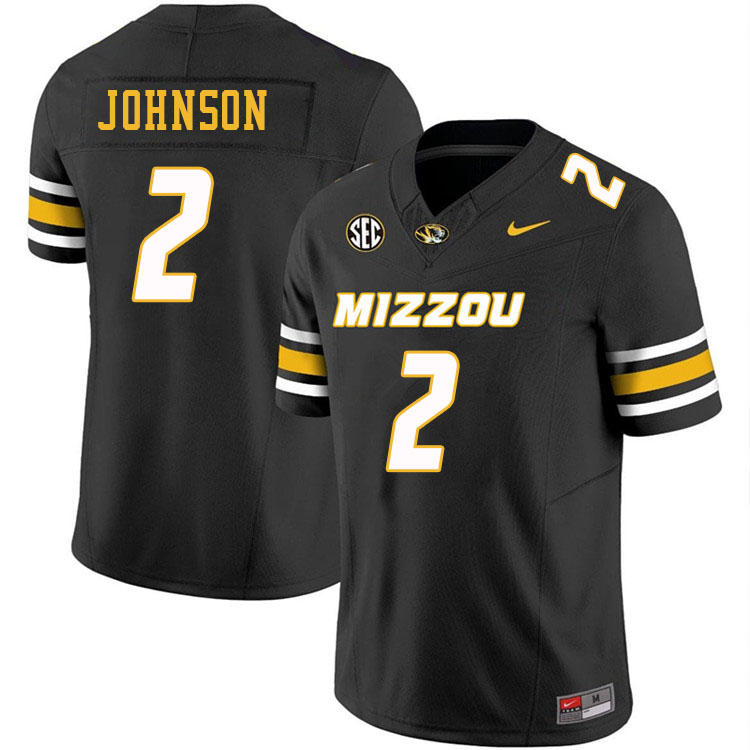 Men #2 Marquis Johnson Missouri Tigers College Football Jerseys Stitched-Black